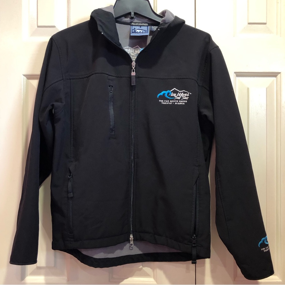 Icy Waves Surf Shop Far North Shore Yakutat Alaska hood Jacket Size S